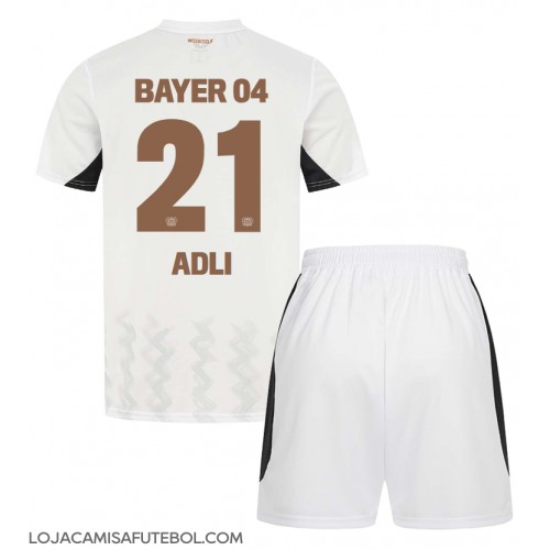 Camisa de Futebol Bayer Leverkusen Amine Adli #21 Equipamento Secundário Infantil 2024-25 Manga Curta (+ Calças curtas)